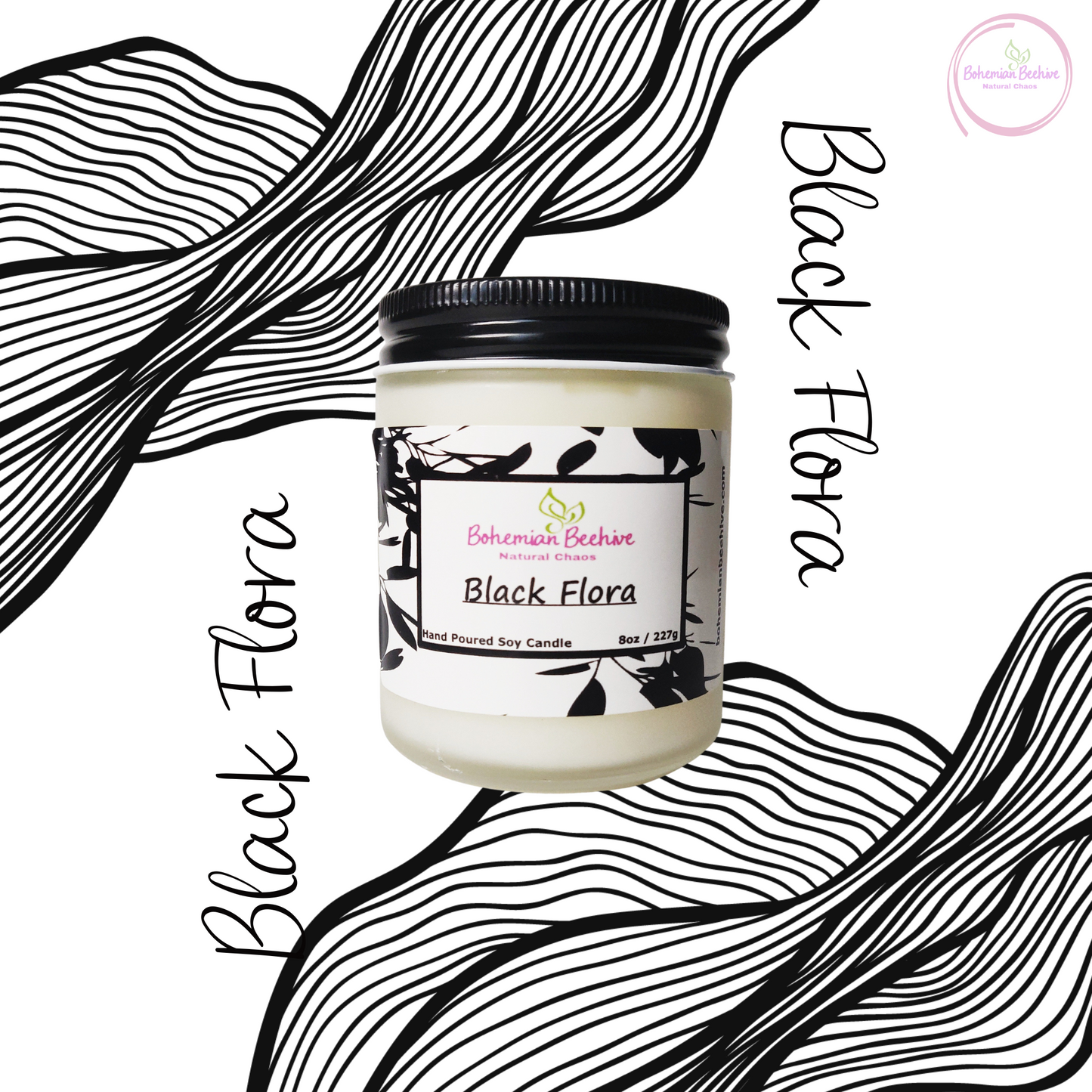 Black Flora Candle
