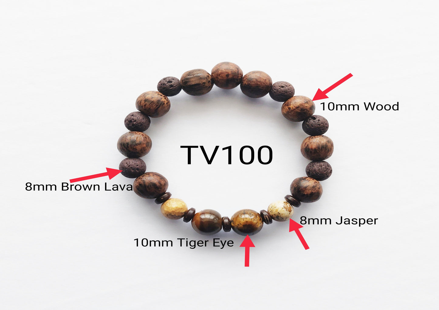 Brown Lava Rock Bracelet,  TV100